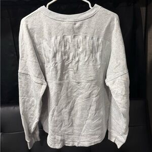 PINK Gray Oversized Sweatshirt